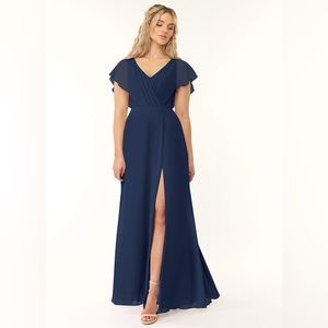 Azazie Rylee Dress in Dark Navy